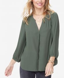 NYDJ Pintuck-Back Blouse in Sugar Pine at Bloomingdales